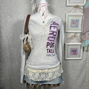 y2k aeropostale fitted henley top